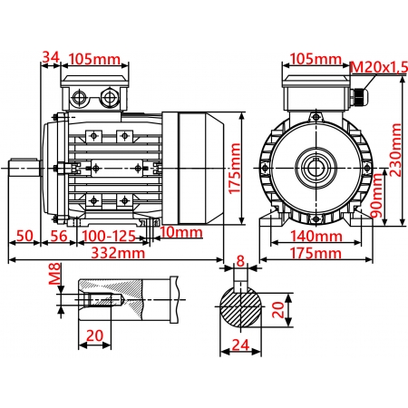 SILNIK ELEKTRYCZNY 1,5kW 400V 2850obr 3FAZOWY